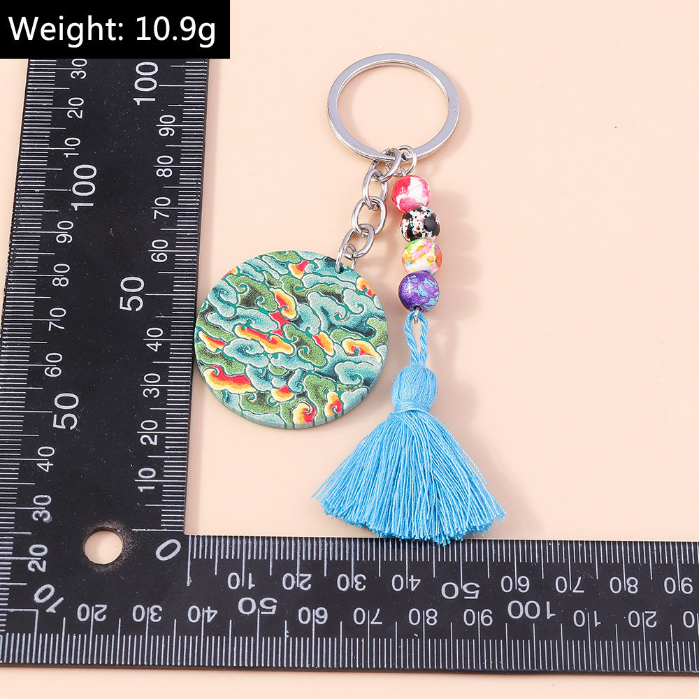 Wholesale Tassel Rice Beads Butterfly Wings Keychain
